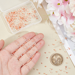 2連売り天然ピンクアベンチュリンビーズ連売り  ラウンド  グレードA  多面カット  2~2.5mm  穴：0.5mm  約173個/連  15.98''（40.6センチメートル）&nbsp;G-NB0005-63