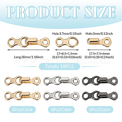 18Pcs 3 Colors Alloy Adjustable Jean Hook and Eye Hook&nbsp;FIND-TA0010-76