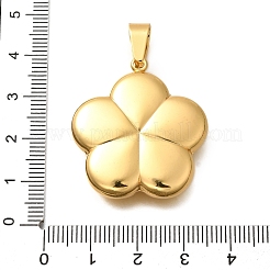 304ステンレスペンダント  花のチャーム  ゴールドカラー  33x30x7.5mm  穴：9.5x5mm&nbsp;BJEW-H200-10G-02