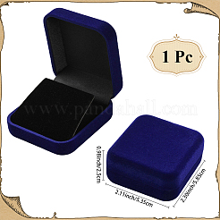 Square Velvet Bangle Storage Boxes with Black Inside&nbsp;CON-WH20010-03B