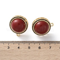 Brass Micro Pave Cubic Zirconia Stud Earrings Findings&nbsp;KK-R215-08G-02