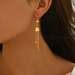 Brass Round Tassel Hoop Earrings&nbsp;SV8907
