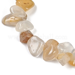 天然瑪瑙ナゲット連売りをビーズ  染め＆加熱  ゴールデンロッド  7.5~11.5x9~13x4~6.5mm  穴：0.8~1mm  約62~68個/連  14.96~15.55''（38~39.5センチメートル）&nbsp;G-B125-A03-01