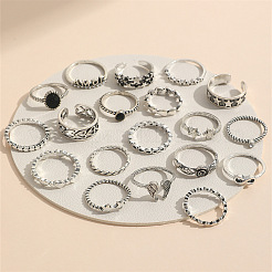 19Pcs Alloy Enamel Finger Cuff Rings Sets&nbsp;FS-WG6B9E0-01