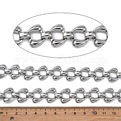 304ステンレススチールティアドロップリンクチェーン  溶接されていない  スプールで  ステンレス鋼色  16x11.5x2mm&nbsp;CHS-B006-02P