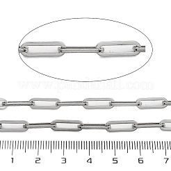 変色しにくい304ステンレススチールのペーパークリップチェーン  フラットオーバル  溶接されていない  スプールで  ステンレス鋼色  リンク：13.5x4.5x1.2mm&nbsp;CHS-H026-17P