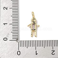 Brass Micro Pave Cubic Zirconia Pendants&nbsp;ZIRC-I356-17G-A02