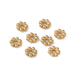 イオンプレーティング（IP）304ステンレススチールデイジースペーサービーズ  花  18KGP本金メッキ  4x1.5mm  穴：1.4mm&nbsp;STAS-G291-01A-G
