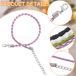 50Pcs Trendy 3MM Round Braided Imitation Leather Cord Bracelet Making&nbsp;BJEW-CL0001-45