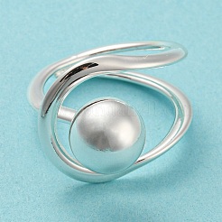 Round Ball Rack Plating Brass Wire Wrap Finger Rings&nbsp;RJEW-Q786-01S