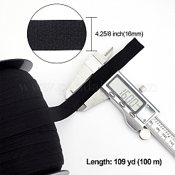 ポリアミド弾性リボン  裁縫用  ブラック  5/8インチ（16mm）  100 m /ロール&nbsp;OCOR-WH0063-49B