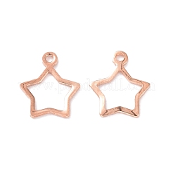 304ステンレススチールチャーム  スター  ローズゴールド  12.8x11x1mm  穴：1mm&nbsp;LS-STAS-P227-21RG
