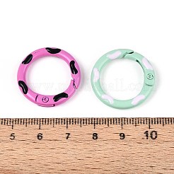 Spray Painted Alloy Spring Gate Rings&nbsp;PALLOY-N180-02