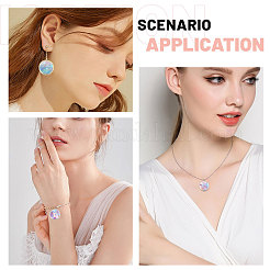 24Pcs 2 Colors Rack Plating Alloy Round Open Back Bezel Pendants&nbsp;FIND-CA0010-87