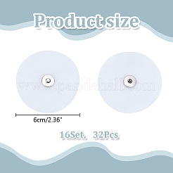 スナップアクセサリー作り真鍮のスナップボタン  衣服のボタン  ミシンアクセサリー  布で  ホワイト  60x10.5mm&nbsp;BUTT-WH0028-58