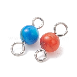 Dyed Natural Freshwater Shell Round Links Connector Charms&nbsp;PALLOY-JF05445-02
