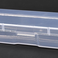 長方形ポリプロピレン（pp）プラスチックボックス  ビーズ保存容器  ヒンジ付き蓋付き  透明  4.5x16.5x2cm  内径：4.1x14.6のCM&nbsp;CON-C003-01