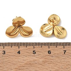 304ステンレススチールスタッドピアス  花  ゴールドカラー  17x19mm&nbsp;SA-CBA46AF-17G