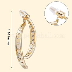 Clear Cubic Zirconia Curved Bar Dangle Stud Earrings&nbsp;JE992A