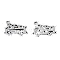 変色しない201ステンレススチールペンダント  レーザー切断  クレーン  ステンレス鋼色  11.5x16.5x1mm  穴：1.4mm&nbsp;STAS-T044-281P