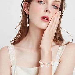 40サイズのシェルパールビーズ5個  片穴ビーズ  洗練された  ラウンド  ホワイト  8個/スタイル&nbsp;BSHE-NB0001-11