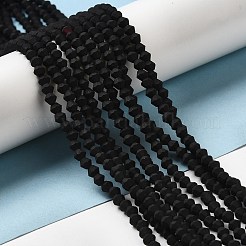オーストリアのクリスタル曇りガラスビーズ連売りを模倣します。  グレードAA  多面カット双円錐形  ブラック  2.9~3.3x2.5mm  穴：0.7mm  約135~140個/連  38~40cm&nbsp;EGLA-A039-P2mm-MD02