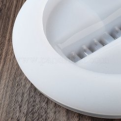 丸いDIYシリコンディスプレイモールド  装飾プレート金型  レジン型  UVレジン用  エポキシ樹脂ジュエリー作り  ホワイト  155x23mm  内径：102mm&nbsp;SIMO-H019-01