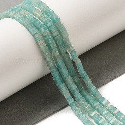 天然石アマゾナイトビーズ連売り  正方形  3x3x1.5mm  穴：1mm  約240個/連  16.14インチ（41cm）&nbsp;G-N342-84