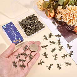 チベット風アロイペンダント100個  カドミウムフリー＆鉛フリー  トンボ  アンティークブロンズ  16x20x2mm  穴：2mm&nbsp;TIBE-SC0002-57