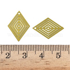 スプレーペイント430ステンレスペンダント  ひし形チャーム  ゴールド  19x13.5x0.3mm  穴：1mm&nbsp;STAS-C153-07I