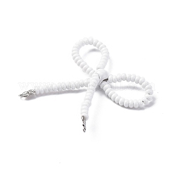 Alloy & Glass Seed Beads Bowknot Chandelier Component Links&nbsp;PALLOY-D359-03A