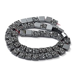 合成磁気無しヘマタイトビーズ連売り  正方形  8.5x8.5x4mm  穴：1mm  約48個/連  15.75インチ（40cm）&nbsp;G-H303-B14