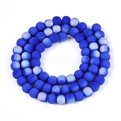 Frosted Opaque Glass Beads Strands&nbsp;GLAA-T032-P6mm-MBB11