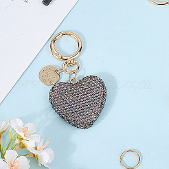 2Pcs 2 Styles PU Leather and Alloy Rhinestone Braided Keychain & Pendant Decorations&nbsp;KEYC-CN0001-11E