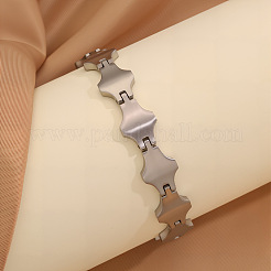 304 Stainless Steel Geometric Rhombus Link Chain Bracelets for Women&nbsp;WG21875-01