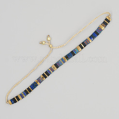 Vintage Ethnic Style Adjustable Glass Tila Beaded Handmade Slider Bracelets for Women&nbsp;ZN9527-2