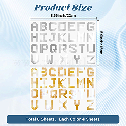 8 Sheets 2 Style Letter A~Z Acrylic Hotfix Rhinestone&nbsp;DIY-CP0012-54B