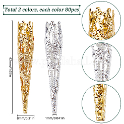 160 個 2 色のアイロンビーズコーン  ミックスカラー  42x8mm  穴：1mm  80個/カラー&nbsp;IFIN-SC0001-72