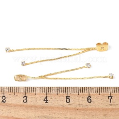 Brass Micro Pave Cubic Zirconia Earring Nuts&nbsp;KK-F892-15G