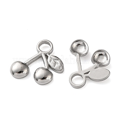 304ステンレスペンダント  チェリーチャーム  ステンレス鋼色  17x17x3mm  穴：3.5mm&nbsp;STAS-P440-03P