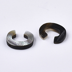 天然な黒リップシェルビーズ  トップドリルビーズ  文字.c  C：10x8x2.5mm  穴：0.6mm&nbsp;LS-SSHEL-S265-001C