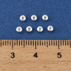 真鍮ビーズ  鉛フリー＆カドミウムフリー＆ニッケルフリー  ラウンド  銀  3x2mm  穴：0.9mm&nbsp;LS-KK-H258-21S