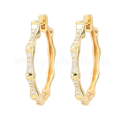 Brass Micro Pave Cubic Zirconia Hoop Earrings&nbsp;EJEW-P346-07G-01