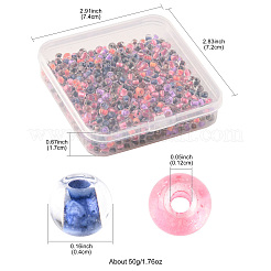 50g 3色 ハロウィン 透明ガラス ラウンドシードビーズ  色の内側  ラウンド  ミックスカラー  6/0  4x3mm  穴：1.2mm  16.67 G /カラー&nbsp;SEED-FS0001-41