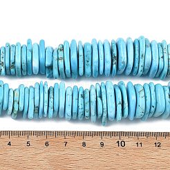 天然石ハウライトビーズ連売り  染め  段階ビーズ  ナゲット  ディープスカイブルー  8~21x9~20.5x2~4.5mm  穴：0.8~1mm  約123~128個/連  15.55~15.94''（39.5~40.5センチメートル）&nbsp;G-A302-A01-02