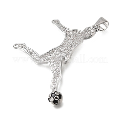 Brass Micro Pave Clear Cubic Zirconia Pendants&nbsp;CU-CBA108A-08P