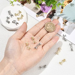 4Pcs Locking Double Brass Bead Tips&nbsp;KK-YW0004-92LG