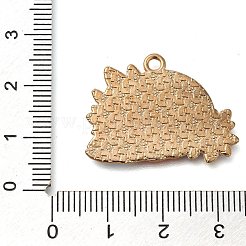 動物の花の合金エナメルペンダント  ゴールドカラー  キツネ  21x28x1mm  穴：1.8mm&nbsp;ENAM-Q508-01D