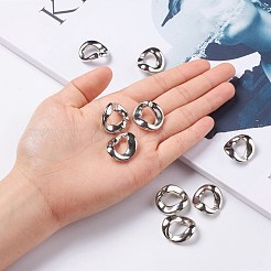 CCBプラスチックビーズ  リング  ニッケルカーラ  約21.5mm長  23 mm幅  厚さ3.5mm  穴：12x10mm&nbsp;PCCBH-271Y