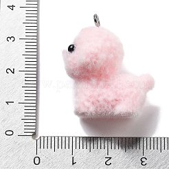 樹脂チャーム  プラチナ鉄ループ付き  犬  ラベンダーブラッシュ  28.5x21x26mm  穴：2mm&nbsp;RESI-Q007-06C